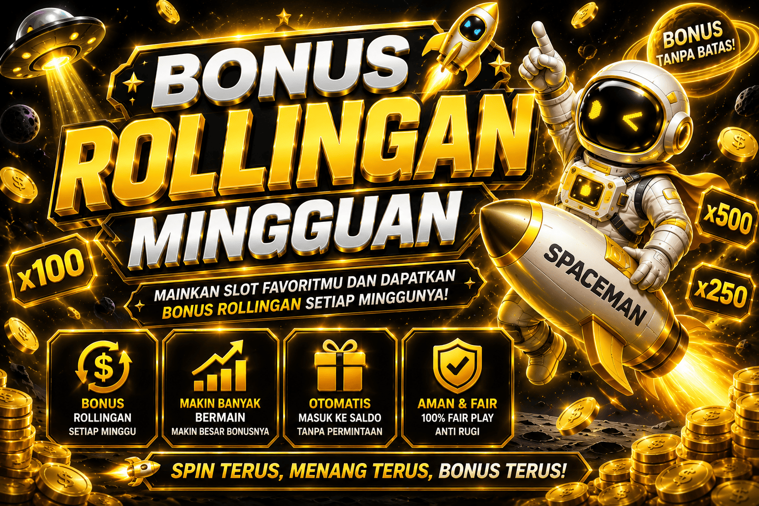 BONUS ROLLINGAN MINGGUAN 1%